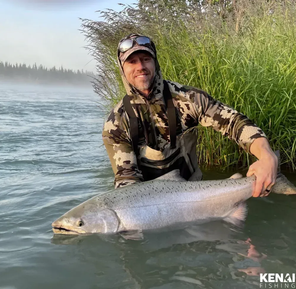 Large king salmon caught on the Kenai River